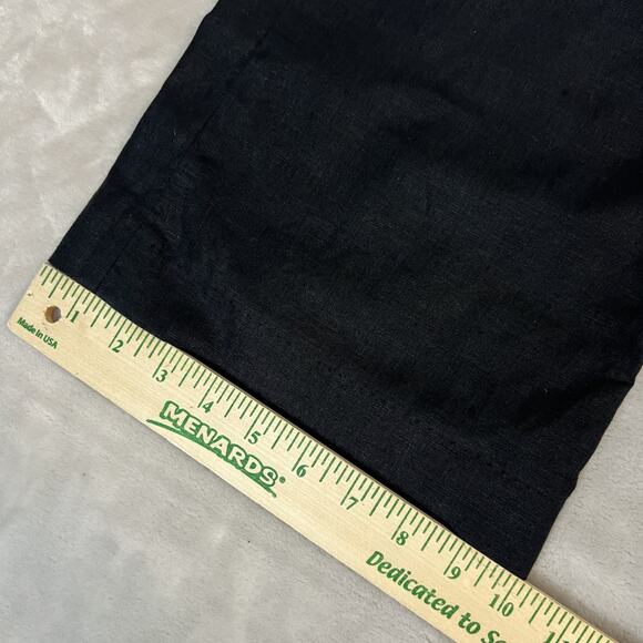 Sezane Pants Womens FR 40 US 8 Black Linen Blend High Rise Wide Leg Trouser - Picture 5 of 14